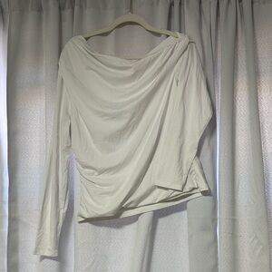 Abercrombie & Fitch White Modal-Blend One Shoulder Top Size XL